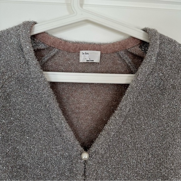 Wilfred Le Fou Aritzia Jive Sweater Size Large Shimmery Metallic - Picture 11 of 13